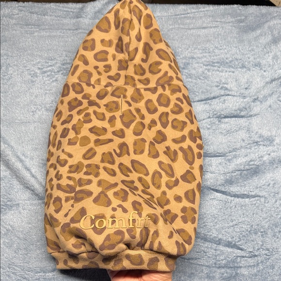 Leopard Print Tan Dog Hoodie - Cozy Pet Pullover - Picture 3 of 4